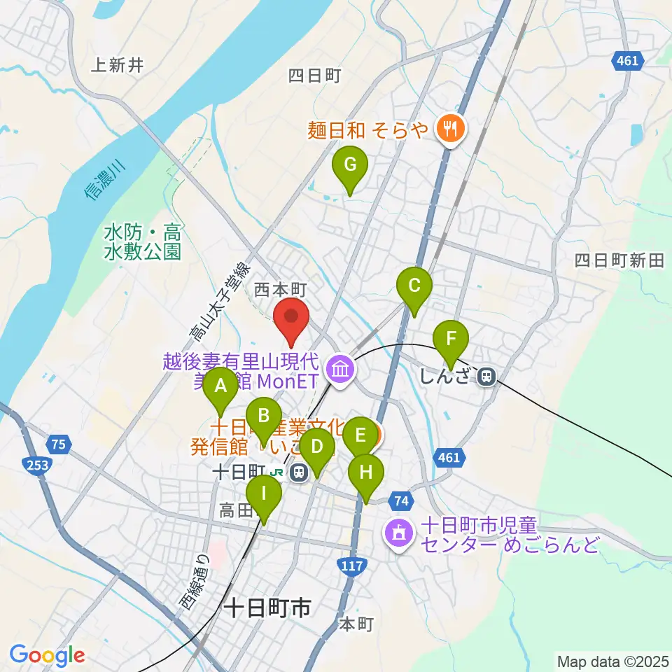十日町市博物館周辺のホテル一覧地図
