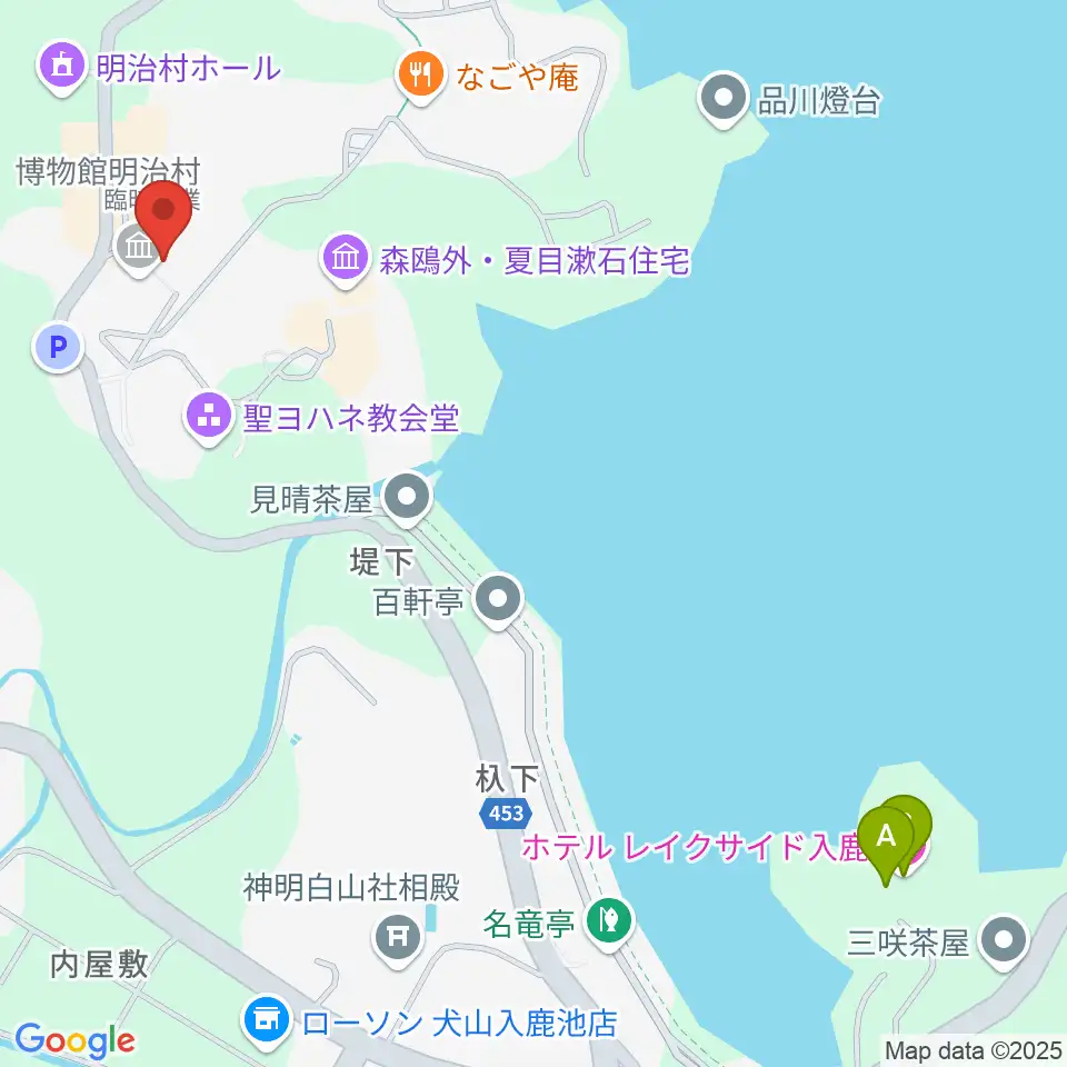 博物館明治村周辺のホテル一覧地図