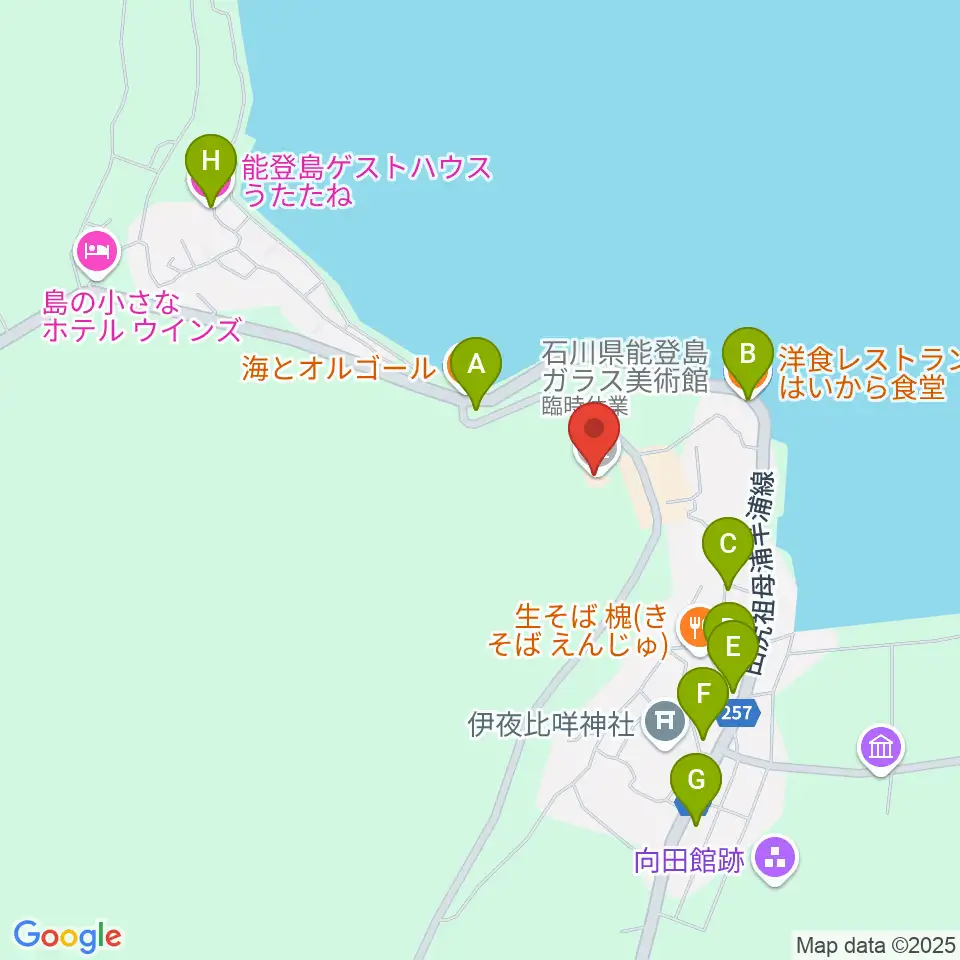 石川県能登島ガラス美術館周辺のホテル一覧地図
