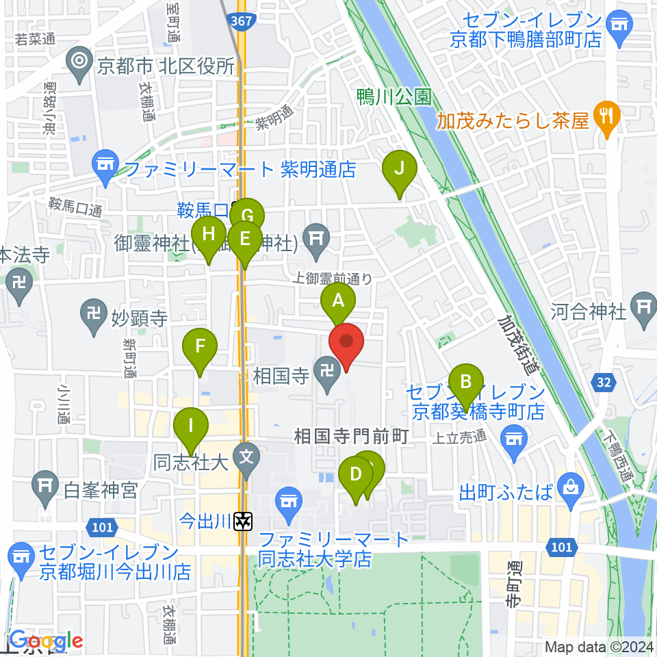 承天閣美術館周辺のホテル一覧地図