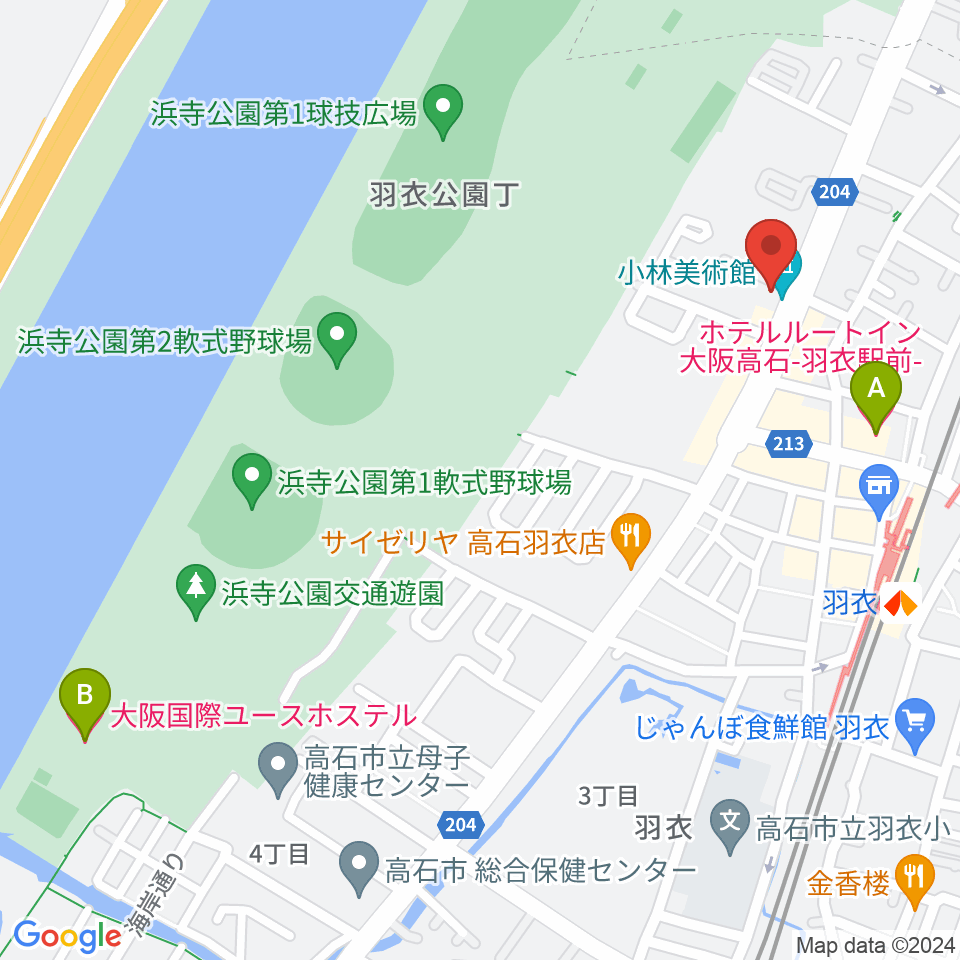 小林美術館周辺のホテル一覧地図