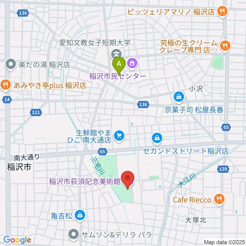 稲沢市荻須記念美術館周辺のホテル一覧地図