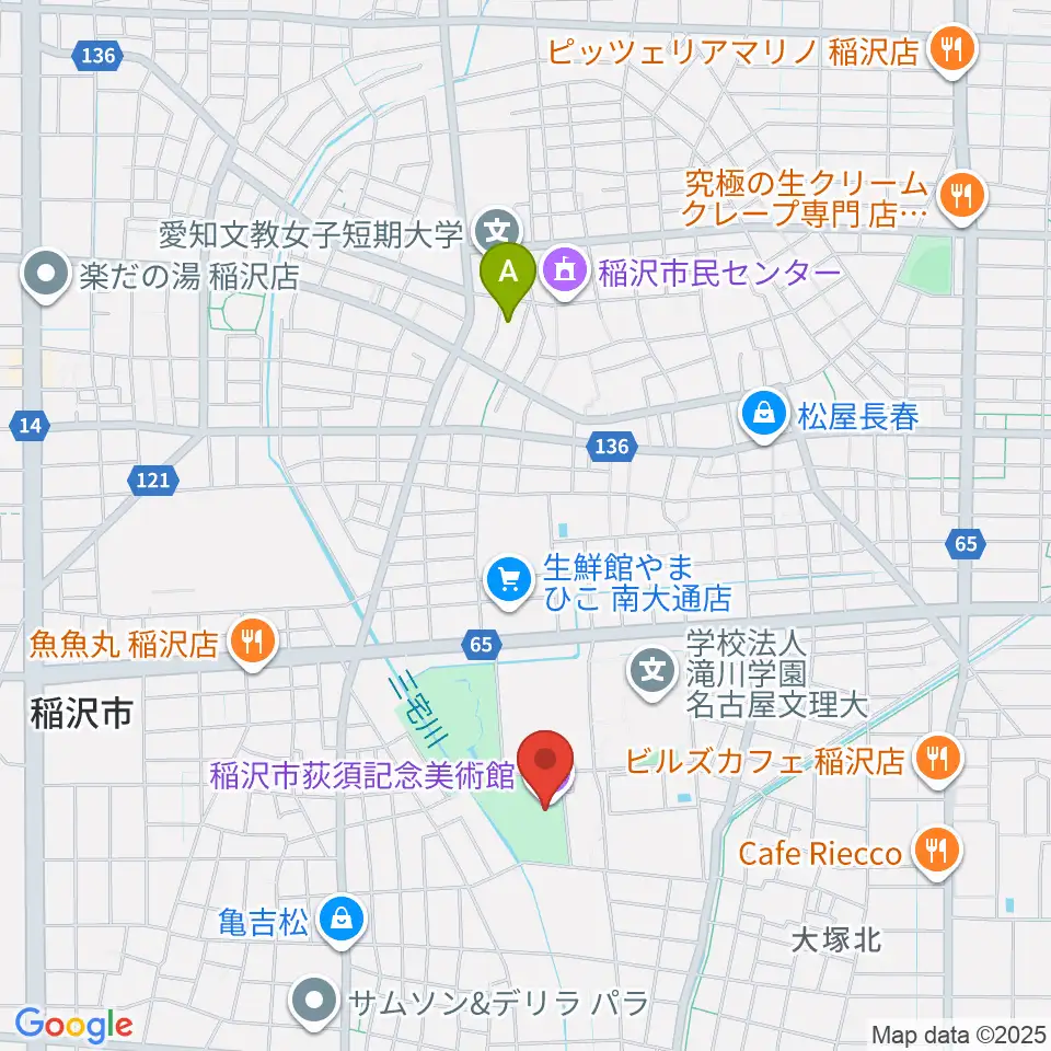 稲沢市荻須記念美術館周辺のホテル一覧地図