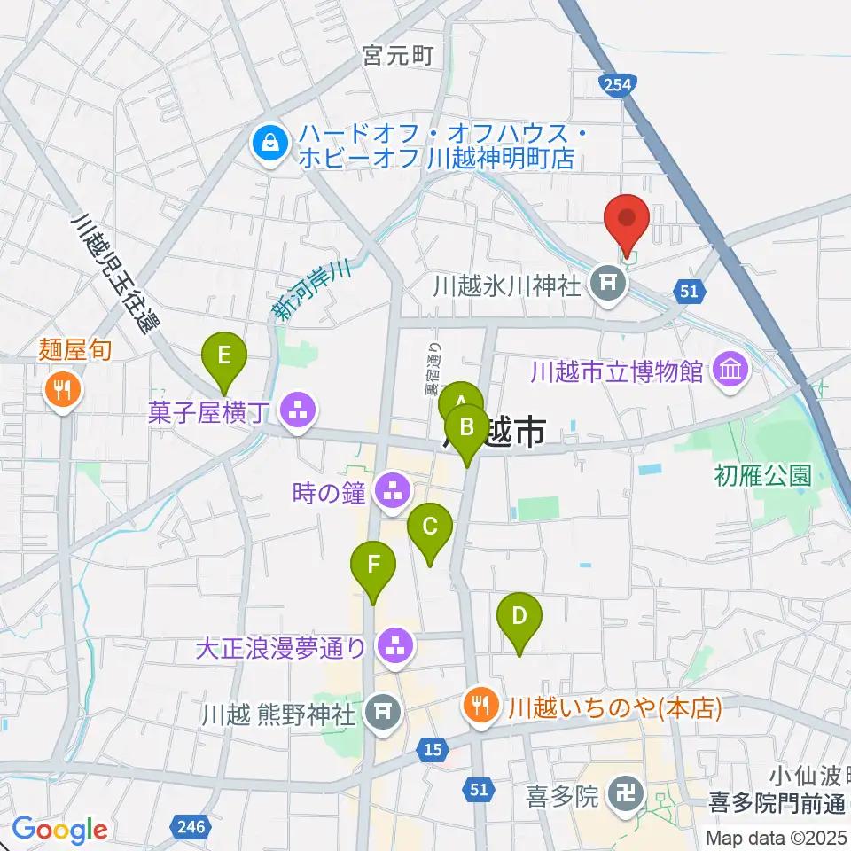 ヤオコー川越美術館(三栖右嗣記念館)周辺のホテル一覧地図