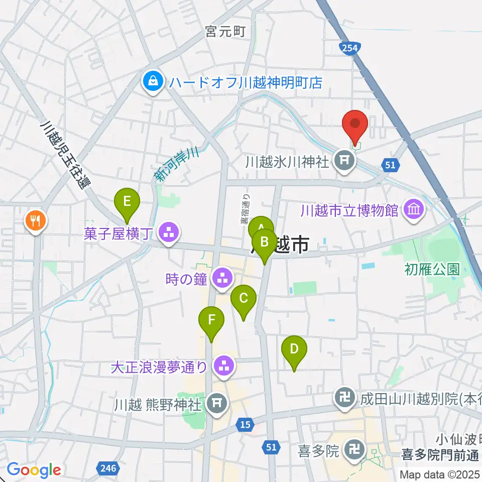 ヤオコー川越美術館(三栖右嗣記念館)周辺のホテル一覧地図