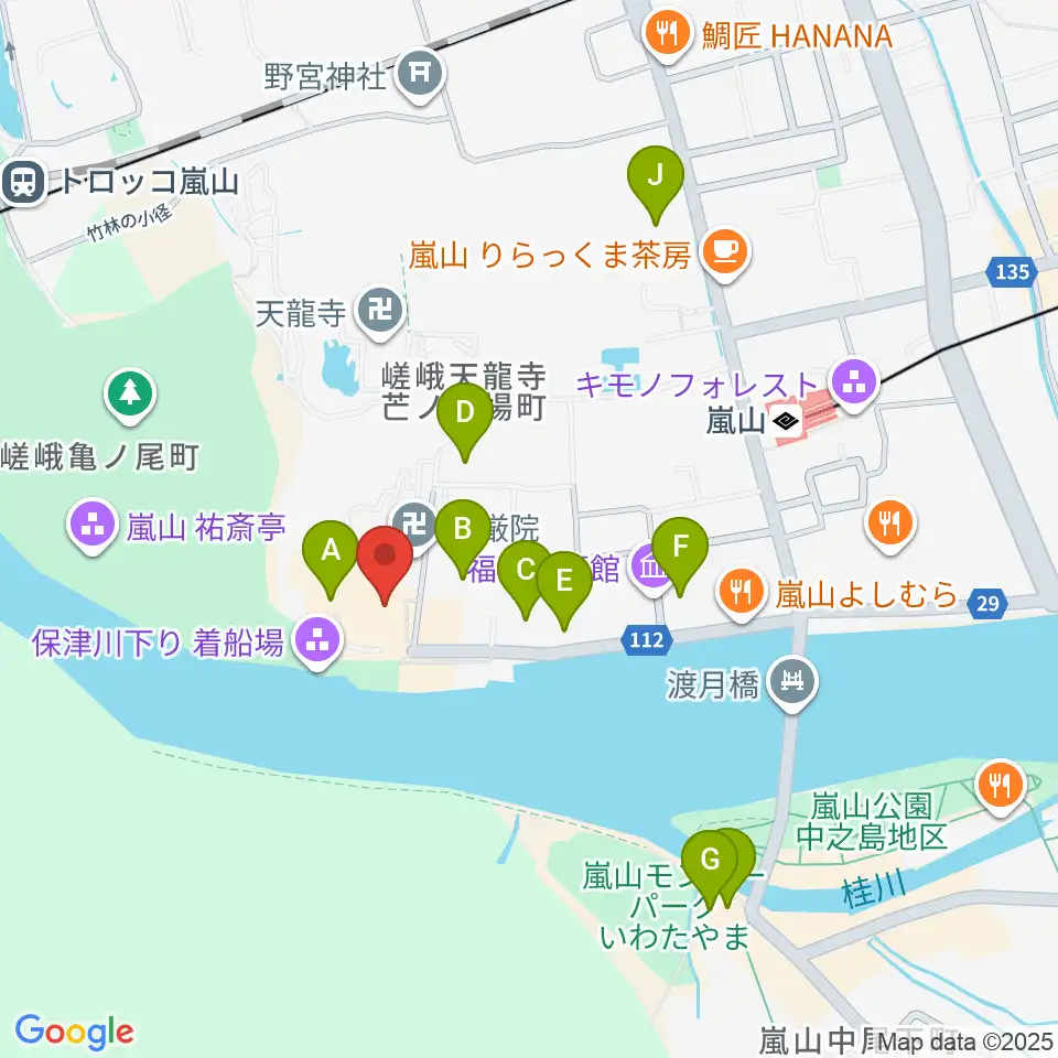 嵯峨嵐山文華館周辺のホテル一覧地図