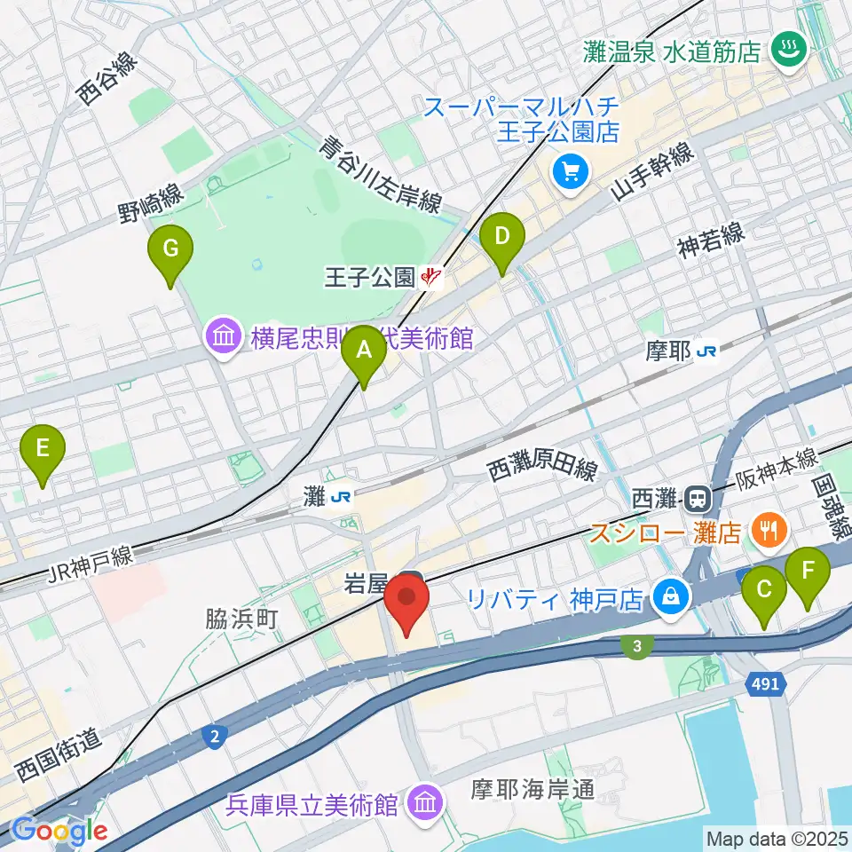 BBプラザ美術館周辺のホテル一覧地図