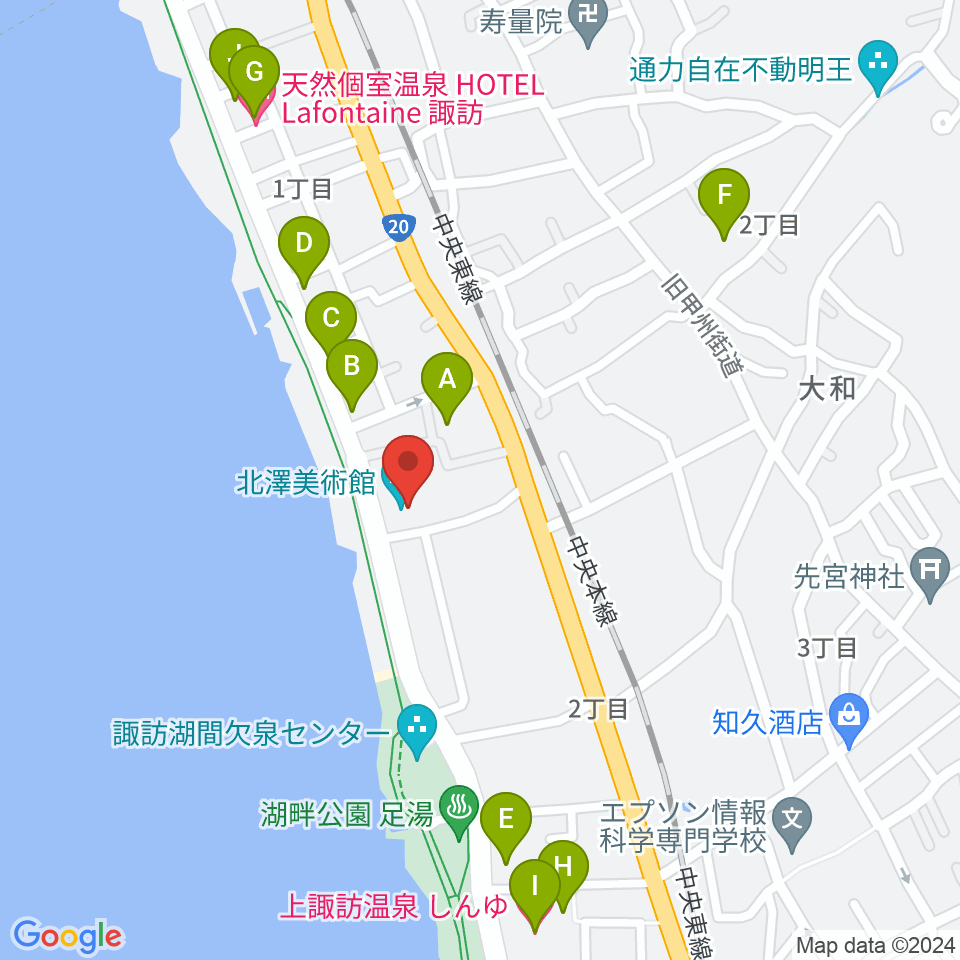 北澤美術館周辺のホテル一覧地図