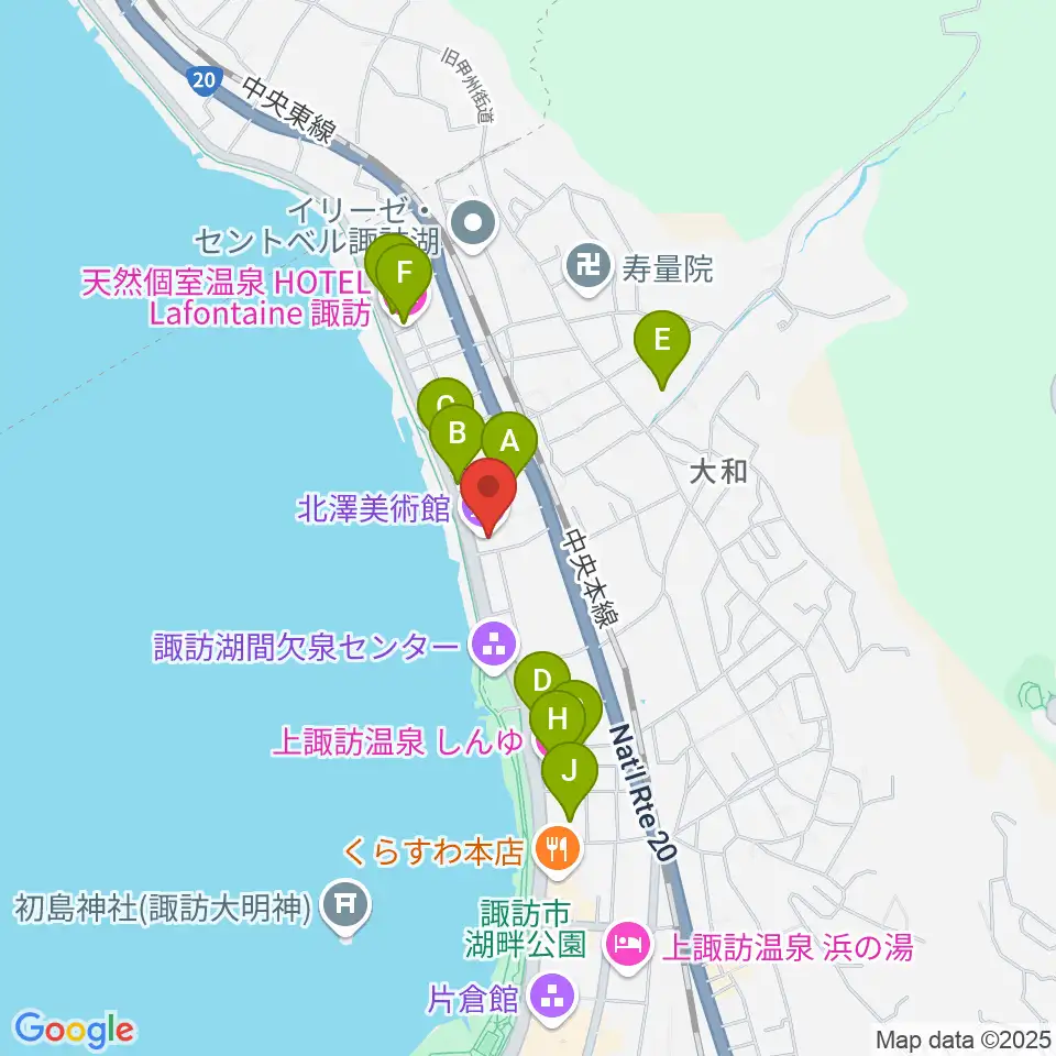 北澤美術館周辺のホテル一覧地図