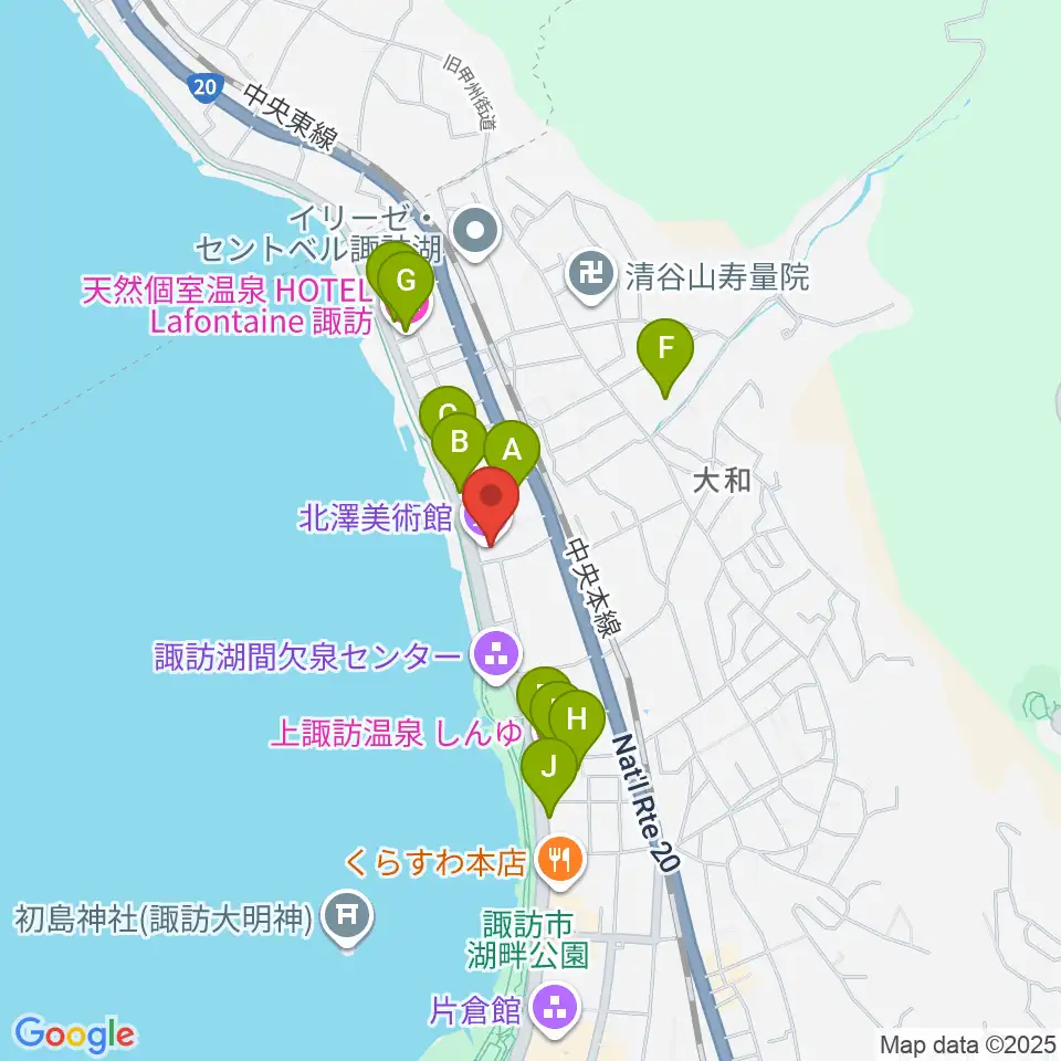 北澤美術館周辺のホテル一覧地図