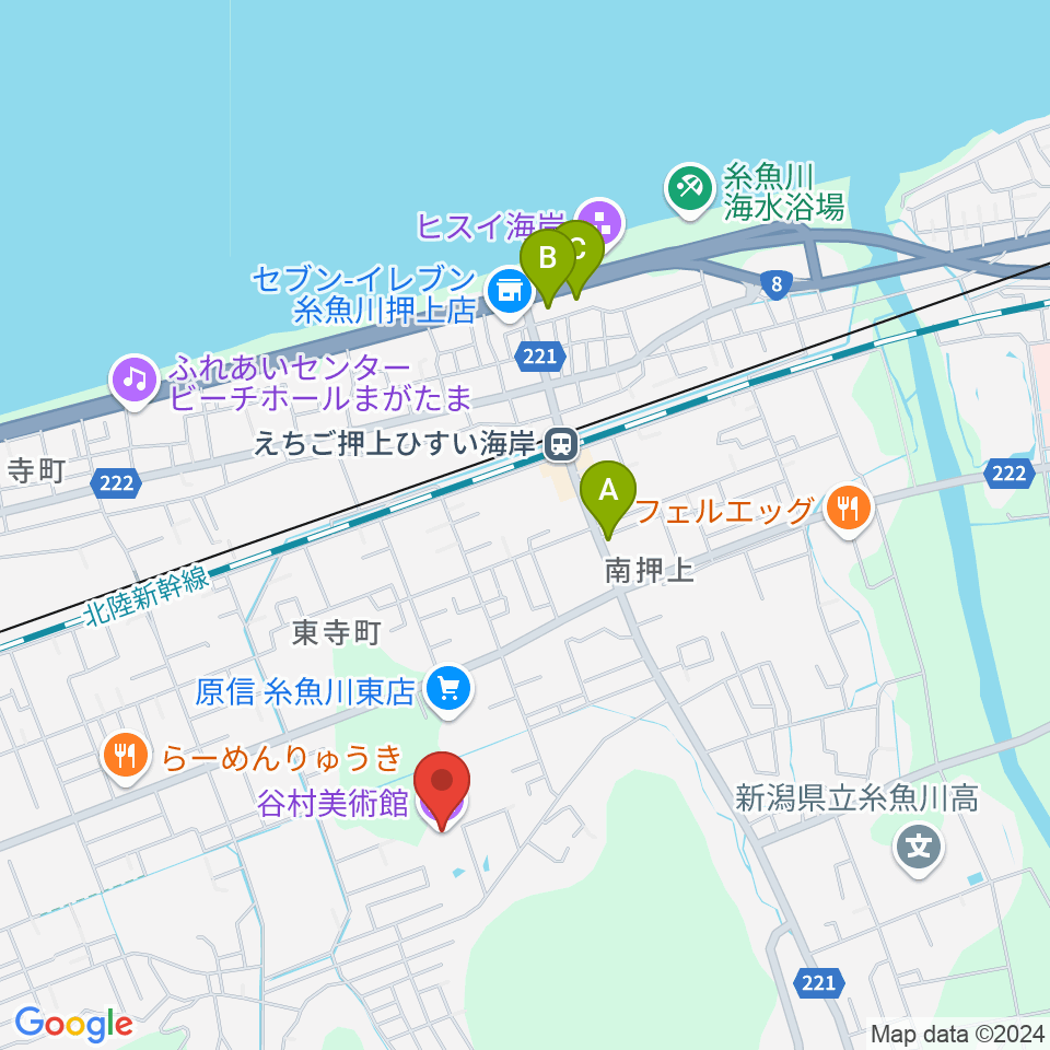 谷村美術館周辺のホテル一覧地図