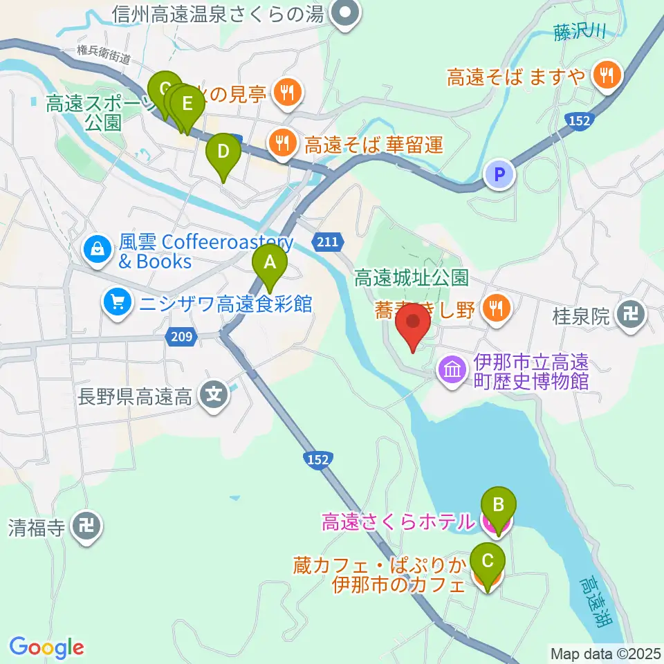 信州高遠美術館周辺のホテル一覧地図