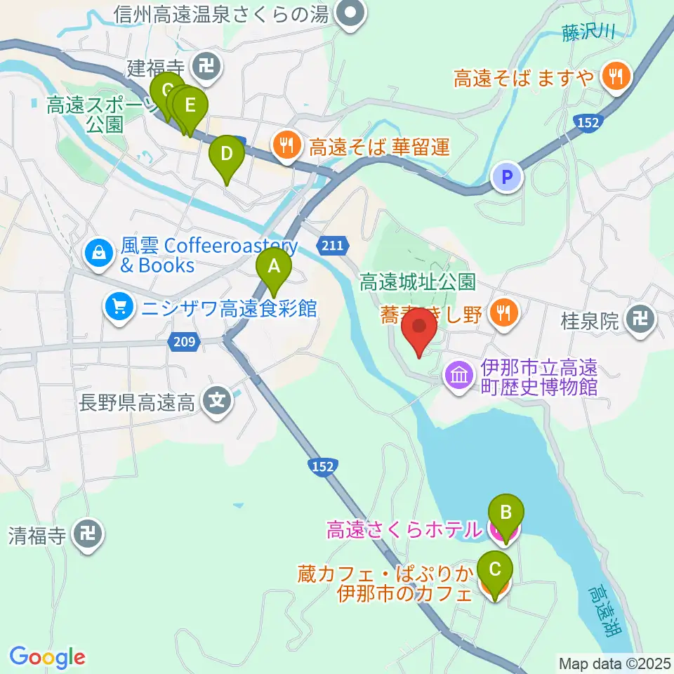 信州高遠美術館周辺のホテル一覧地図