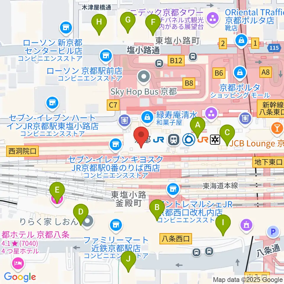 美術館「えき」KYOTO周辺のホテル一覧地図