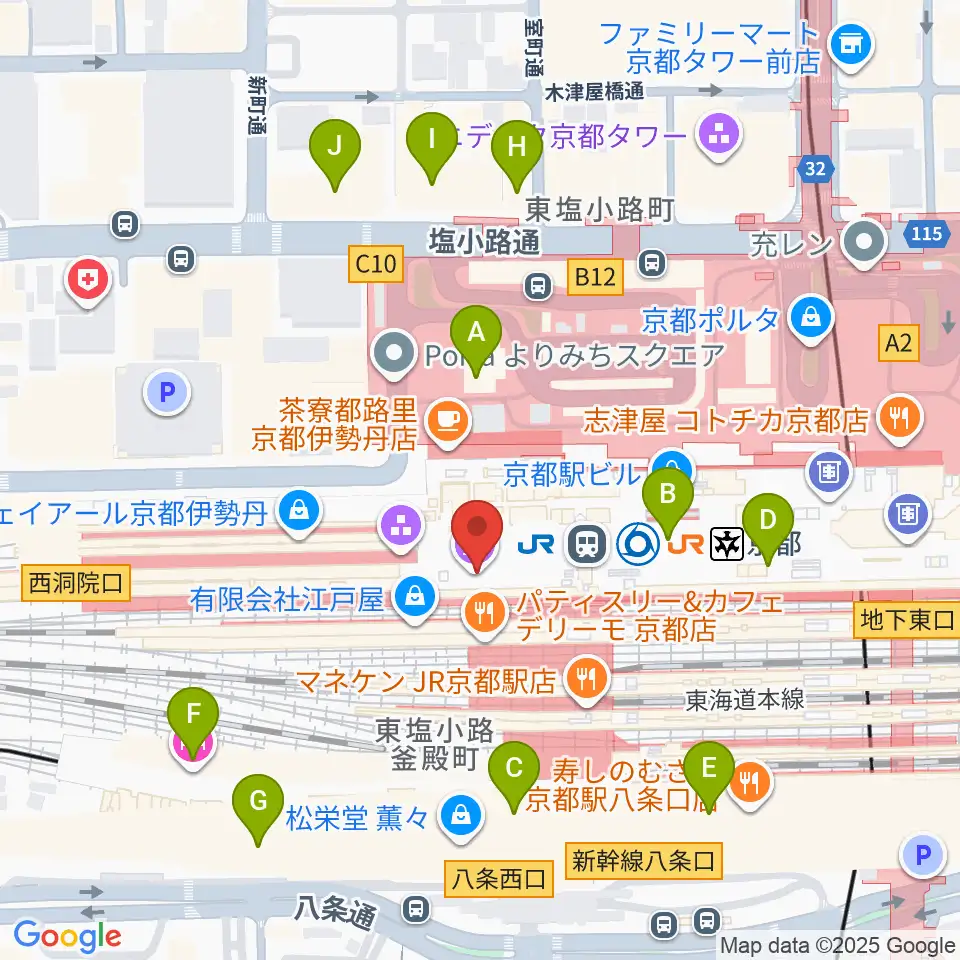 美術館「えき」KYOTO周辺のホテル一覧地図