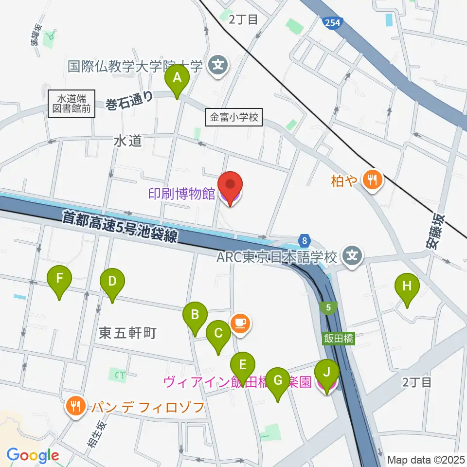 印刷博物館周辺のホテル一覧地図