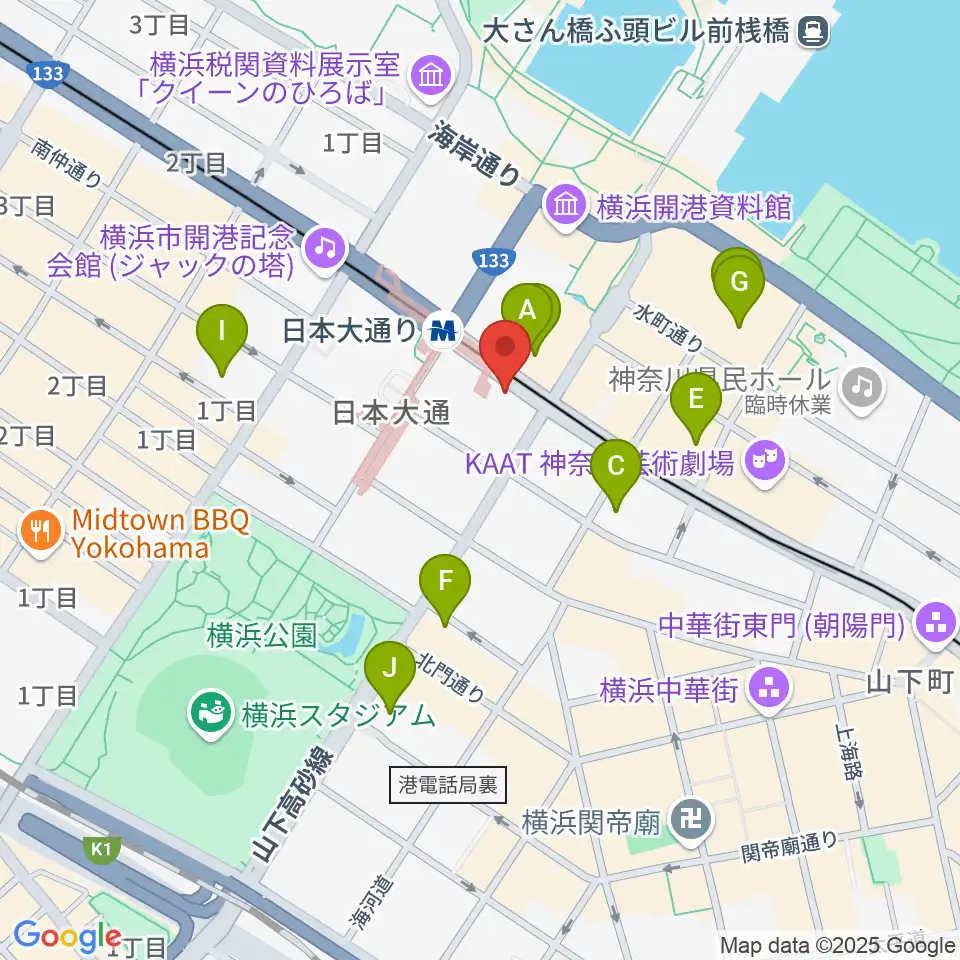 横浜ユーラシア文化館周辺のホテル一覧地図