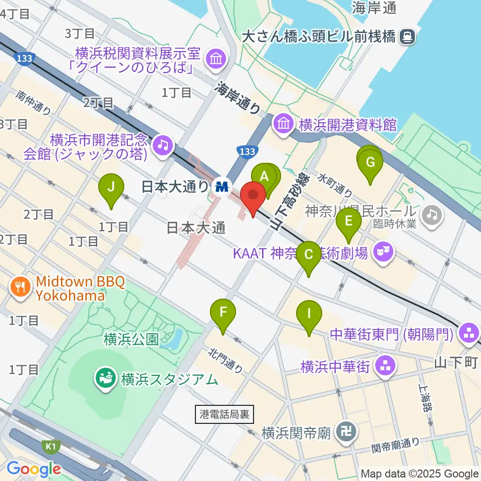 横浜ユーラシア文化館周辺のホテル一覧地図