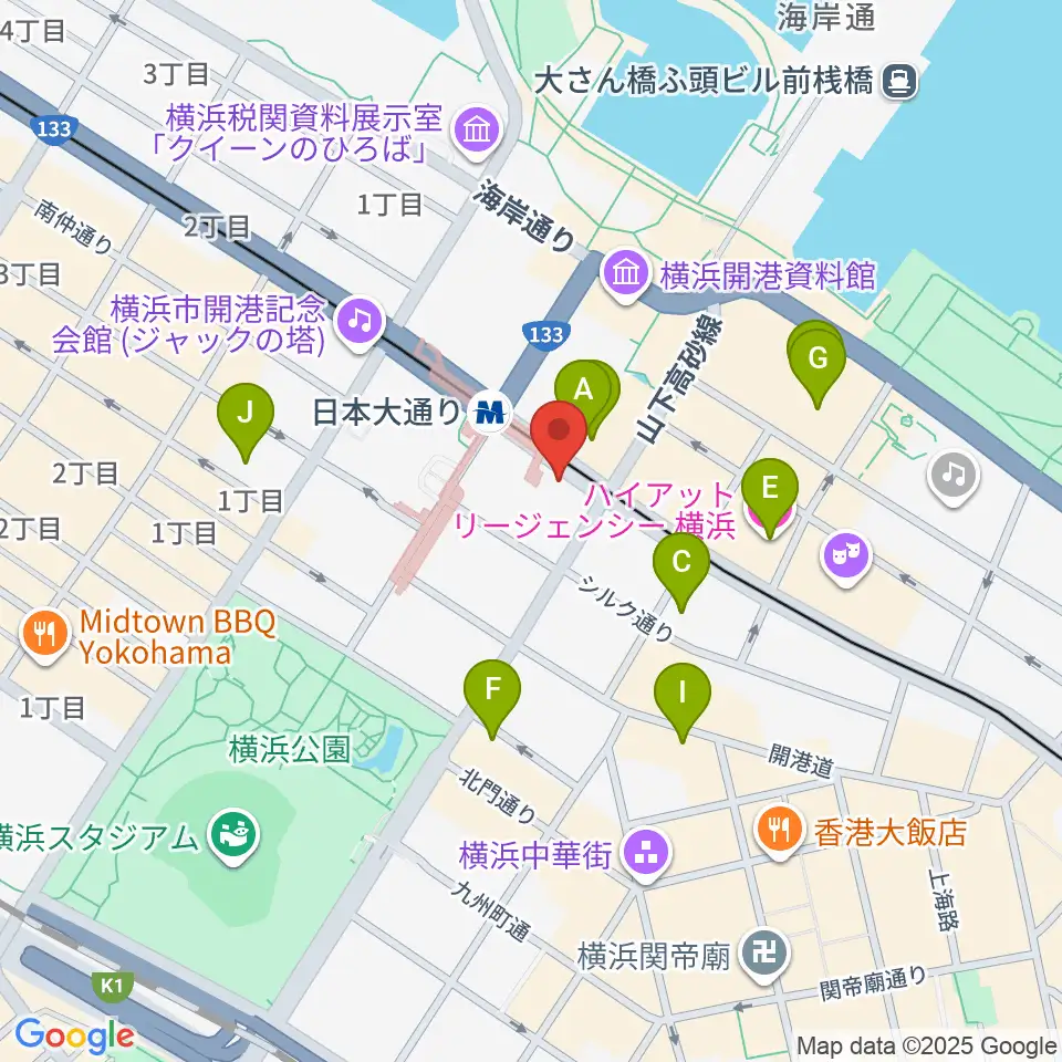 横浜ユーラシア文化館周辺のホテル一覧地図