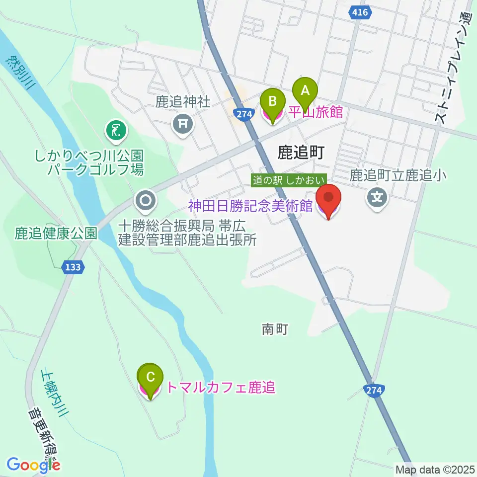 神田日勝記念美術館周辺のホテル一覧地図