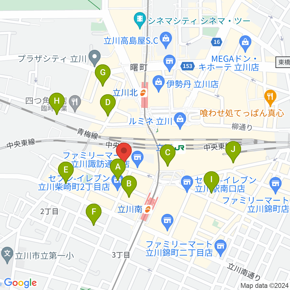 立川スタジオネイ周辺のホテル一覧地図