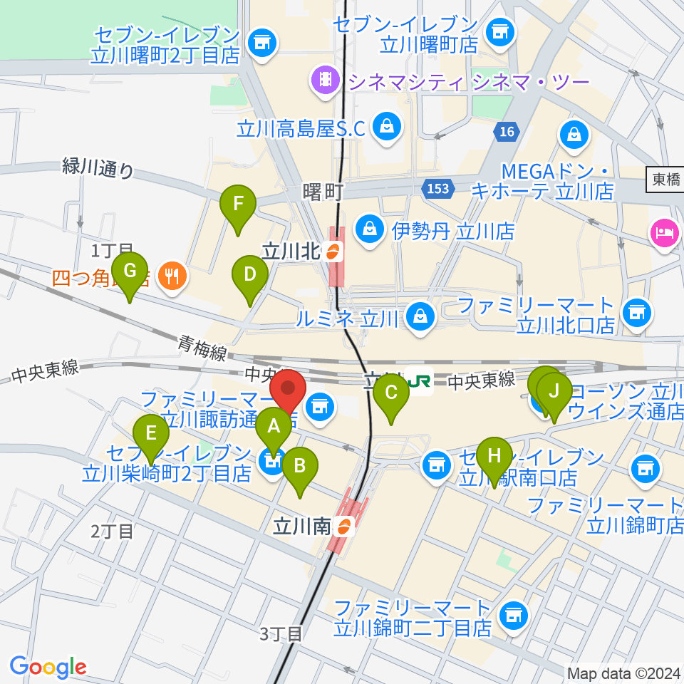 立川スタジオネイ周辺のホテル一覧地図