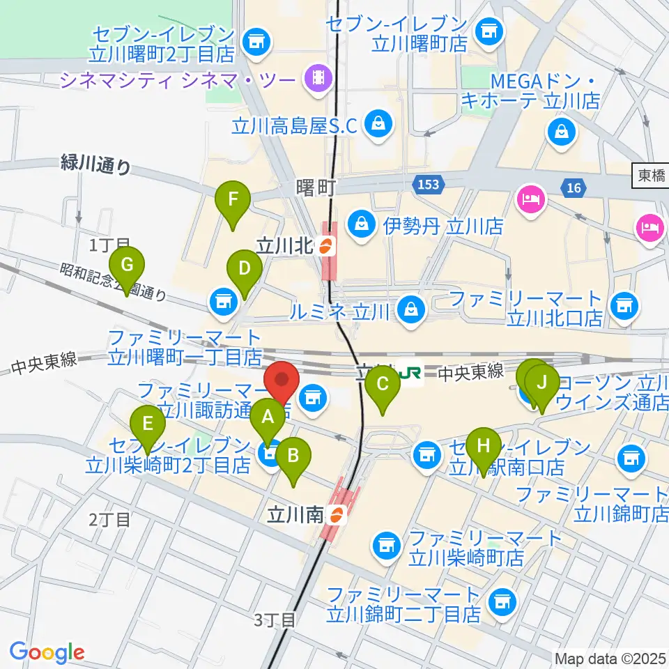 立川スタジオネイ周辺のホテル一覧地図