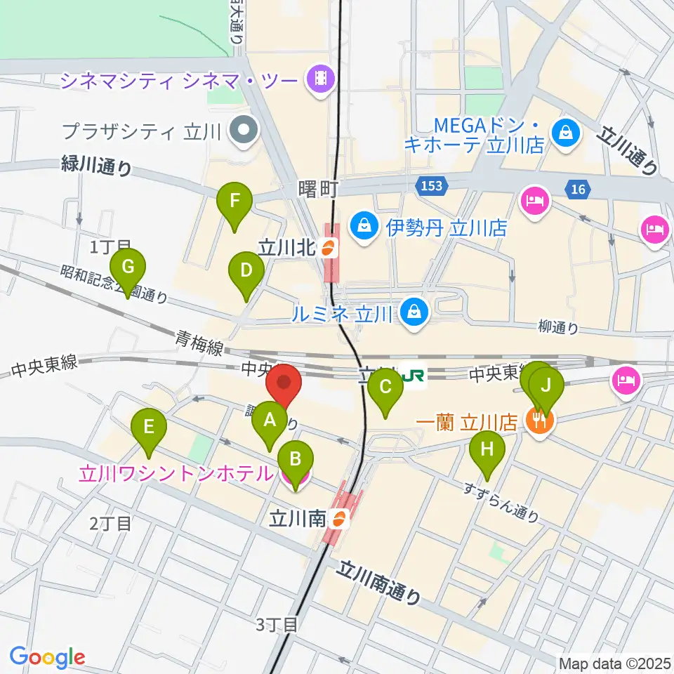 立川スタジオネイ周辺のホテル一覧地図