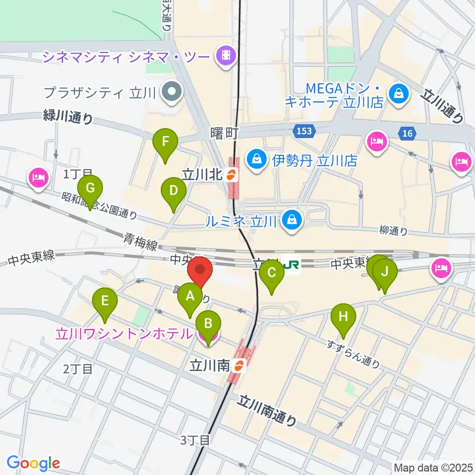立川スタジオネイ周辺のホテル一覧地図