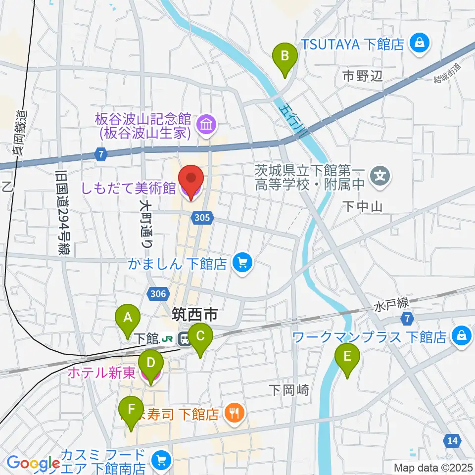 しもだて美術館周辺のホテル一覧地図