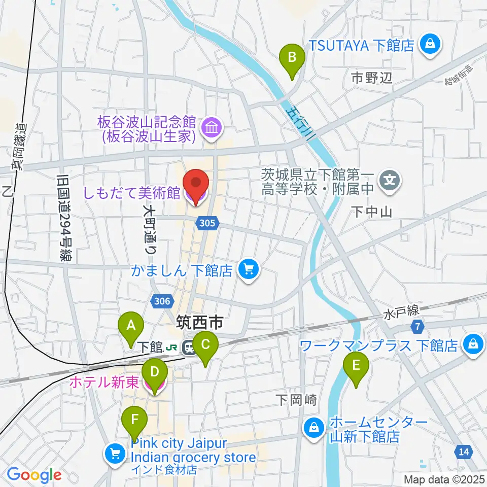 しもだて美術館周辺のホテル一覧地図