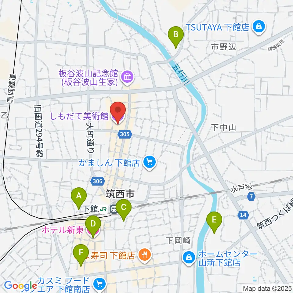しもだて美術館周辺のホテル一覧地図