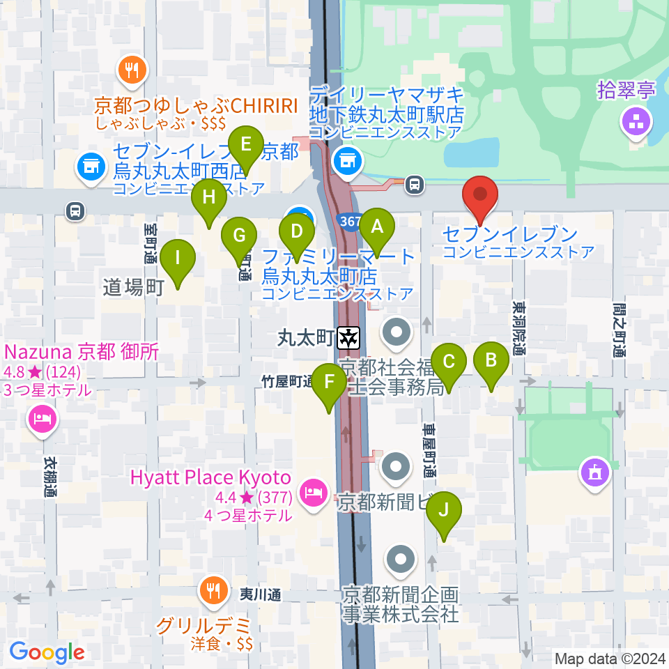 JEUGIAフォーラム京都御所南周辺のホテル一覧地図