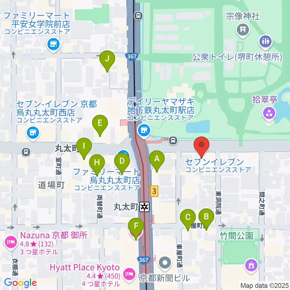 JEUGIAフォーラム京都御所南周辺のホテル一覧地図