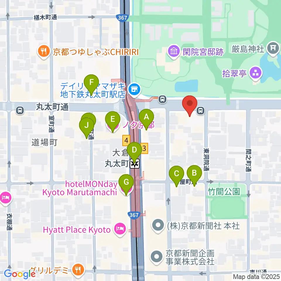 JEUGIAフォーラム京都御所南周辺のホテル一覧地図