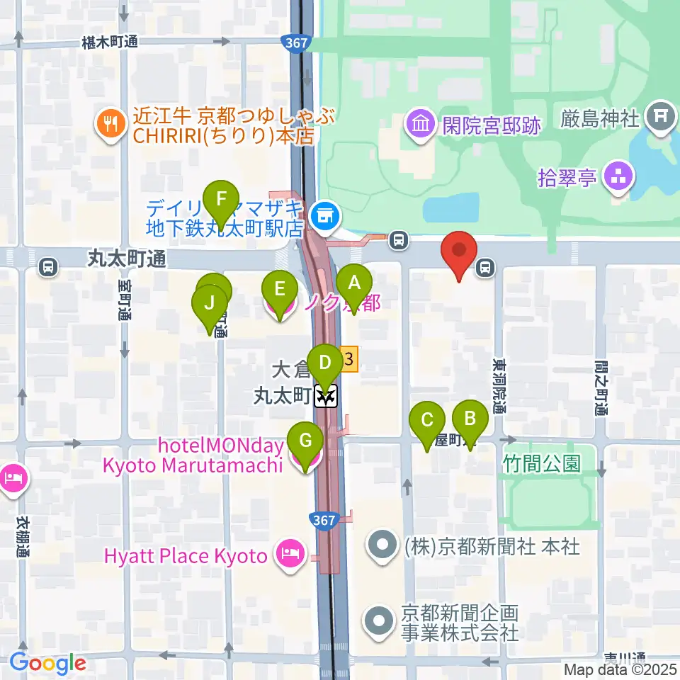 JEUGIAフォーラム京都御所南周辺のホテル一覧地図