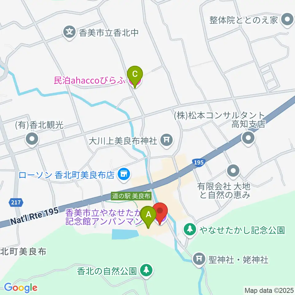 香美市立やなせたかし記念館・アンパンマンミュージアム周辺のホテル一覧地図