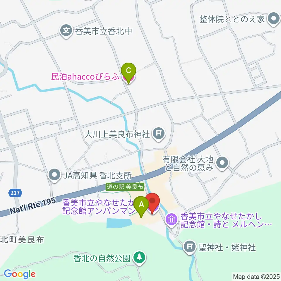 香美市立やなせたかし記念館・アンパンマンミュージアム周辺のホテル一覧地図