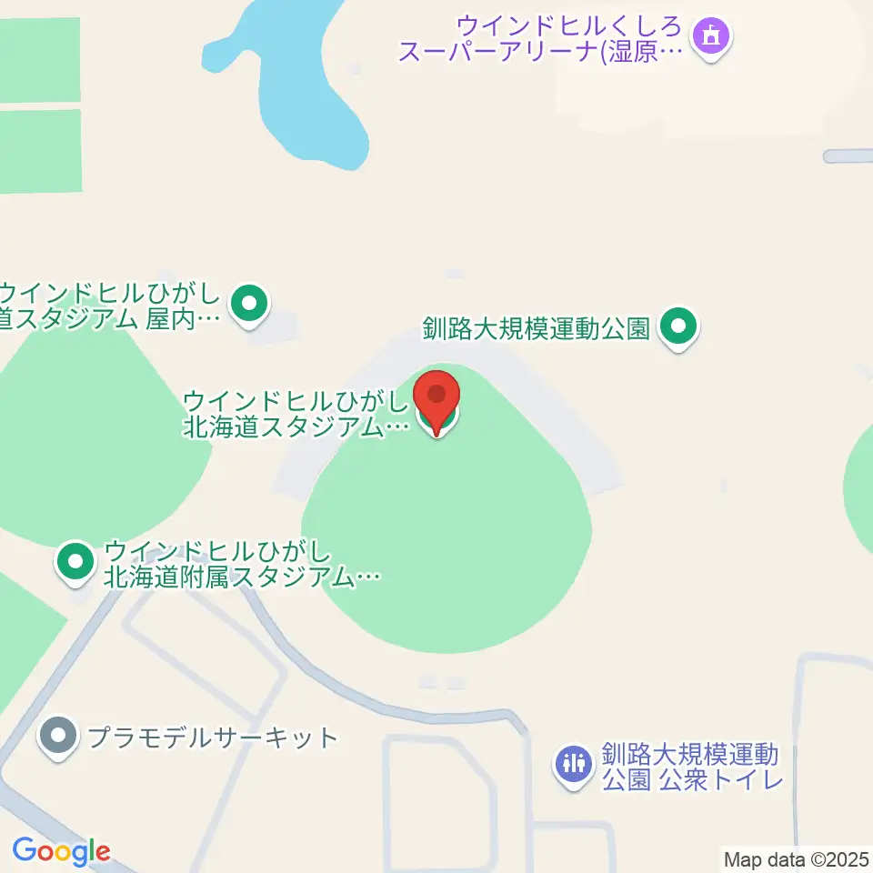 ウインドヒルひがし北海道スタジアム周辺のホテル一覧地図
