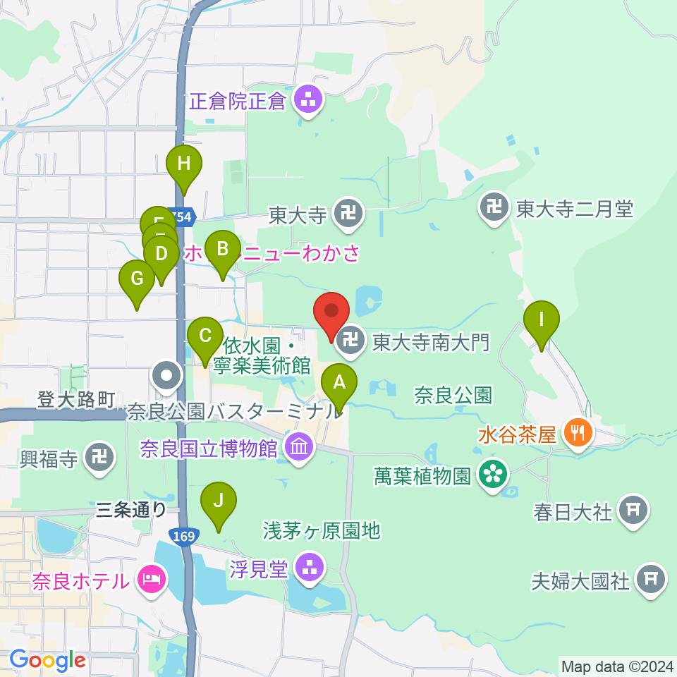 東大寺ミュージアム周辺のホテル一覧地図