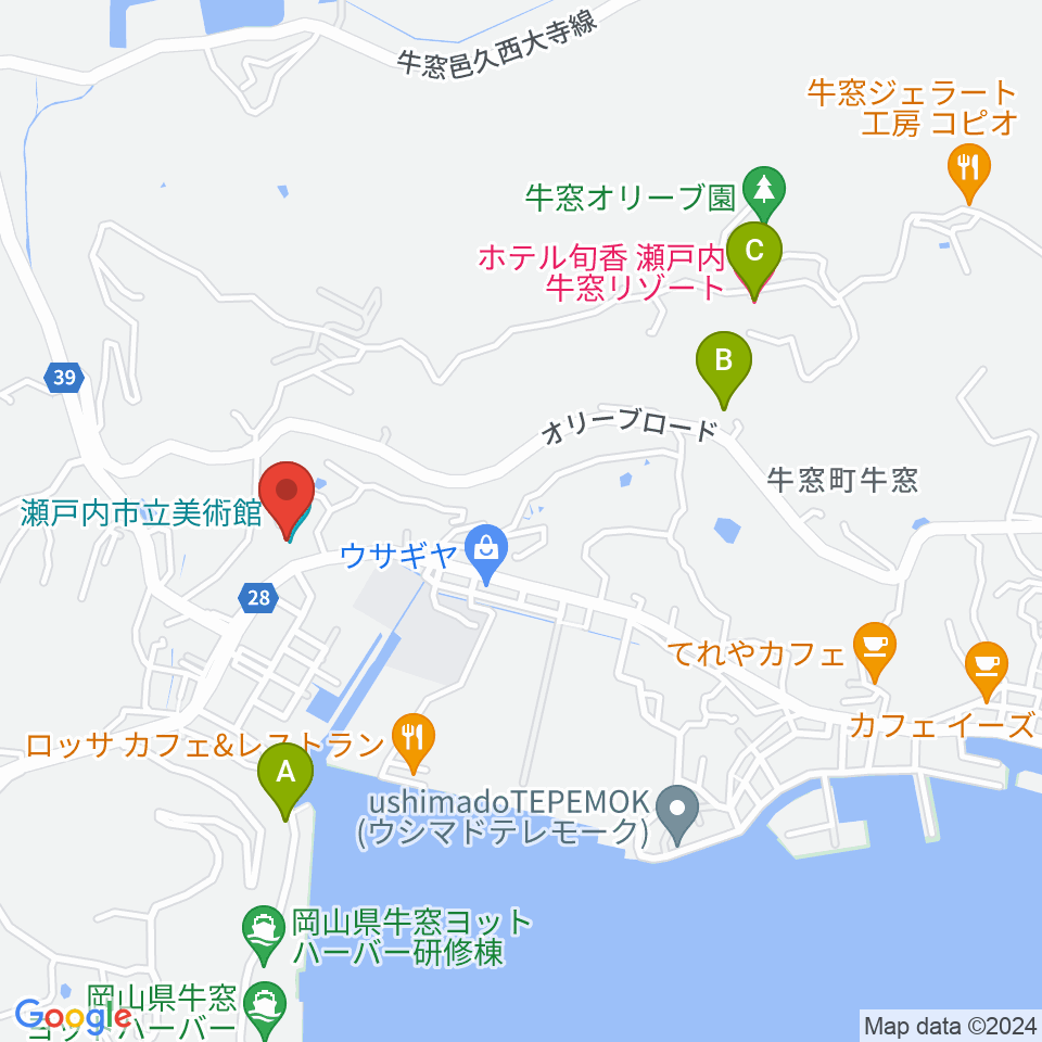 瀬戸内市立美術館周辺のホテル一覧地図