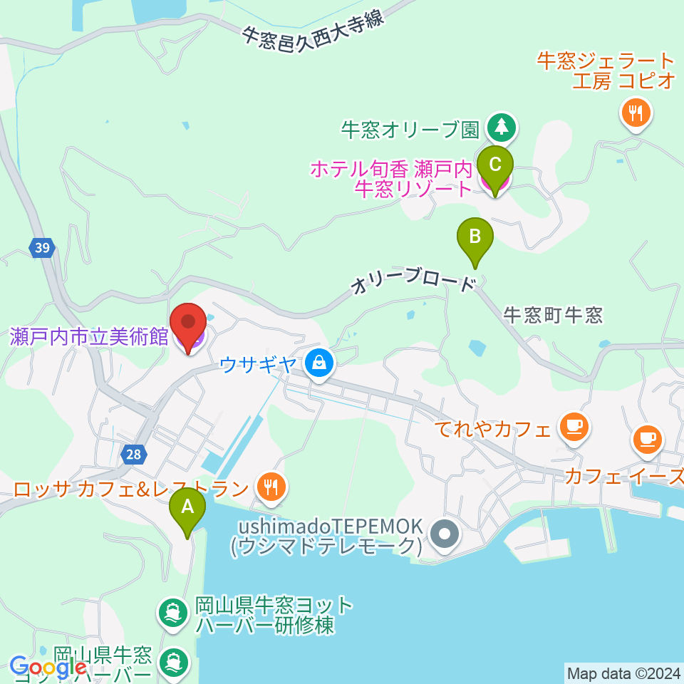 瀬戸内市立美術館周辺のホテル一覧地図