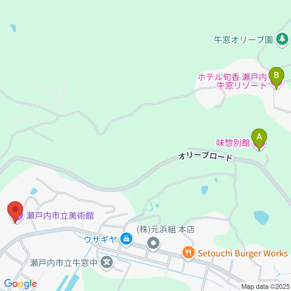 瀬戸内市立美術館周辺のホテル一覧地図