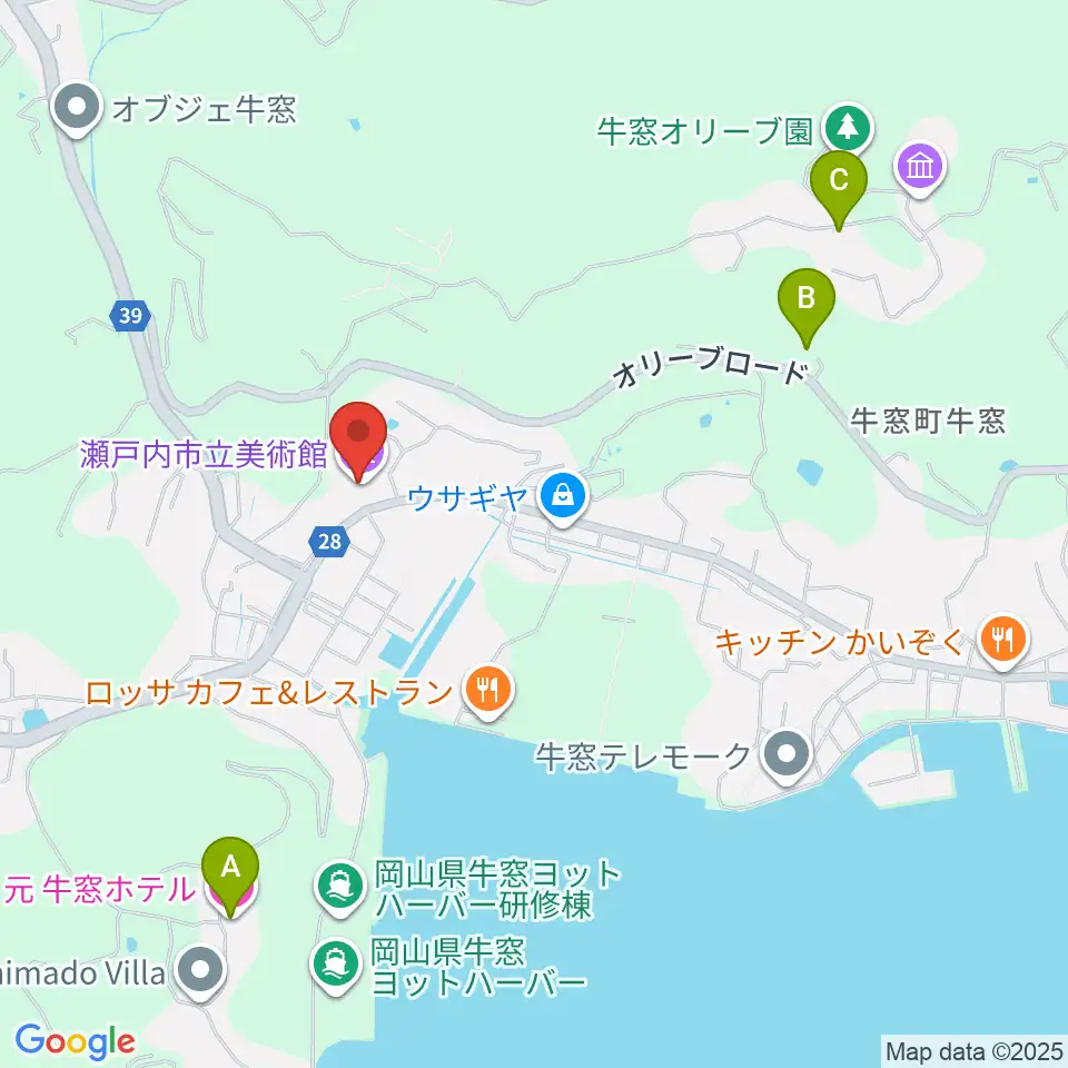 瀬戸内市立美術館周辺のホテル一覧地図