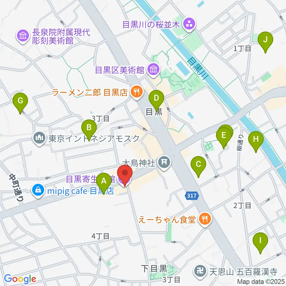 目黒寄生虫館周辺のホテル一覧地図