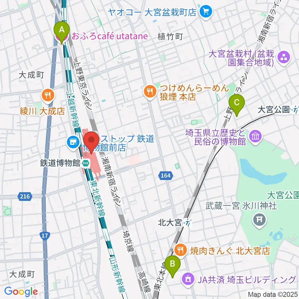 鉄道博物館周辺のホテル一覧地図
