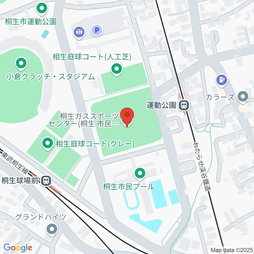 桐生ガススポーツセンター周辺のホテル一覧地図