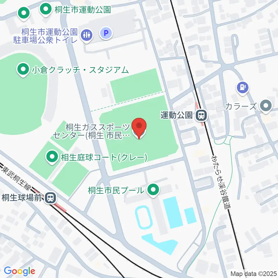 桐生ガススポーツセンター周辺のホテル一覧地図