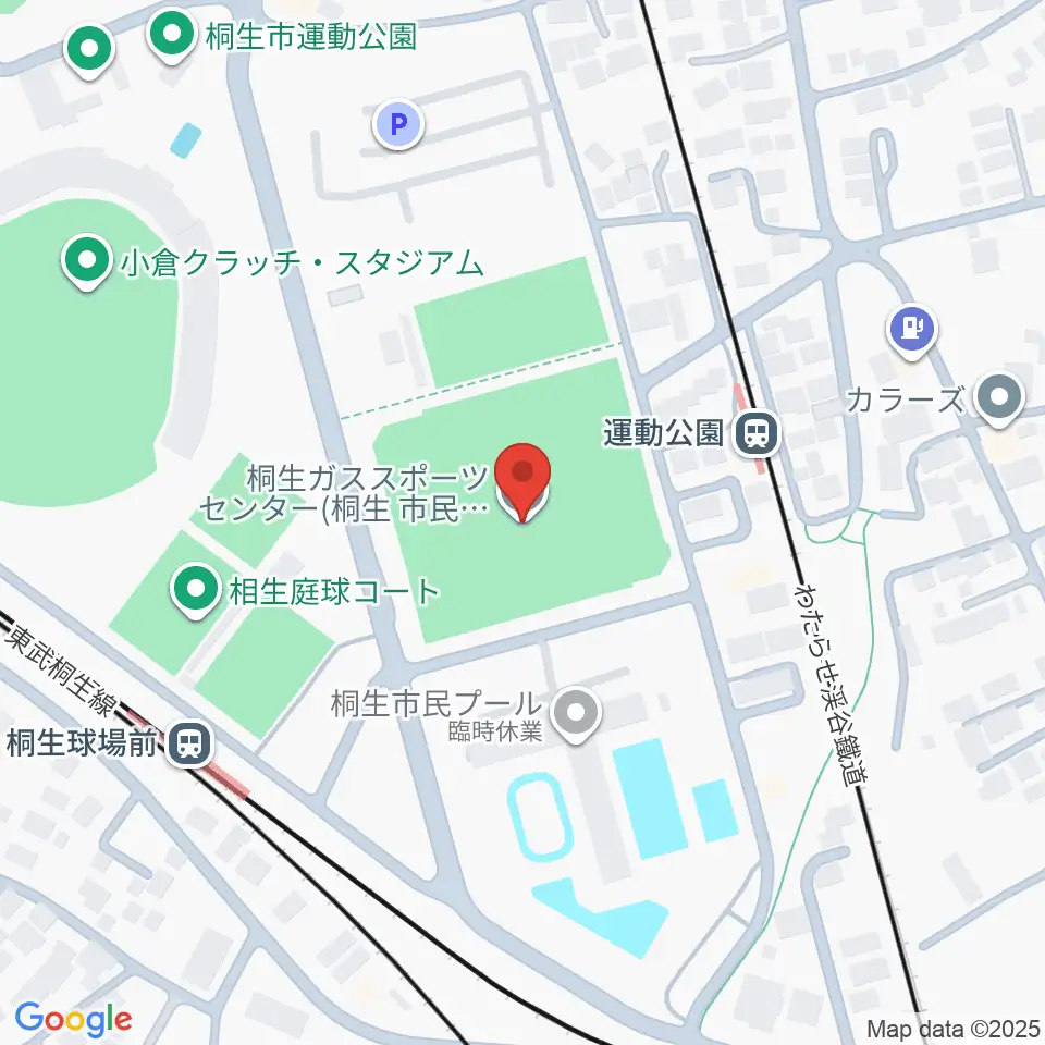 桐生ガススポーツセンター周辺のホテル一覧地図