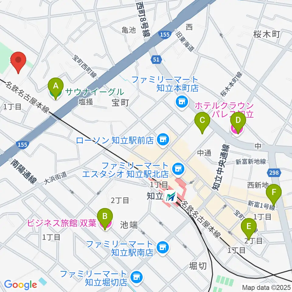 スギ薬局知立福祉アリーナ周辺のホテル一覧地図